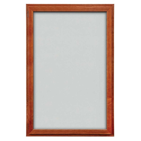 Indoor Enclosed Combo Board, 72"x36", Satin Frame/Burgundy & Cloud